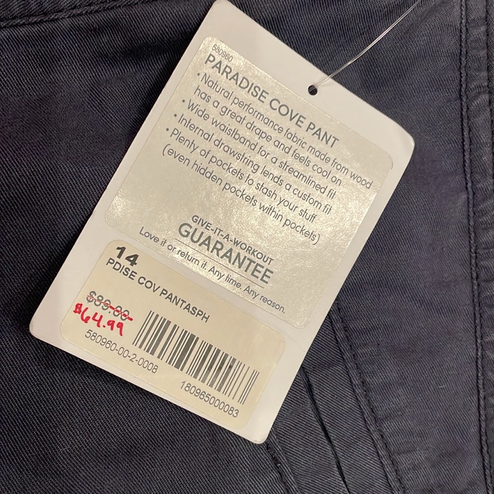 Athleta Paradise Cove Pant New NWT’s Charcoal Gray Cargo Utility Size 14 - Picture 5 of 10